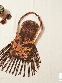 Handcrafted Tie Dye Fringe Bag - Bohemian Festival Crossbody Purse