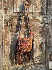 Handcrafted Tie Dye Fringe Bag - Bohemian Festival Crossbody Purse