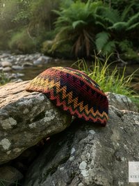 Earth Zig Zag Kufi Skull Cap - Crocheted Beanie Hat, Ethically sourced