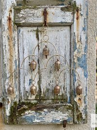 Artisan Chandelier Bells Wind Chime, Recycled Metal Garden Decor, Outdoor Patio Hanging Bells