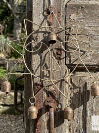Handmade Sun Windchime - Artisan Metal Garden Decor Brass Bells