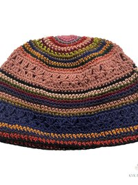 Striped Kufi Skull Cap - Crocheted Beanie Hat, Ethically sourced