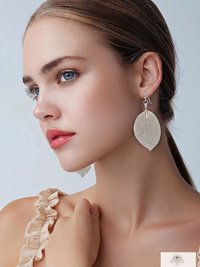 Handcrafted Silver Leaf Earrings - Sterling Silver Wire Botanical Jewelry