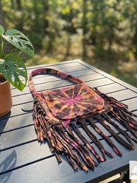 Handcrafted Tie Dye Fringe Bag - Bohemian Festival Crossbody Purse