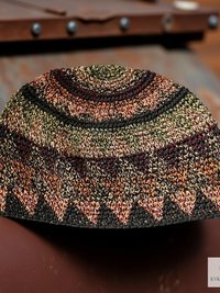 Earth Kufi Skull Cap - Crocheted Beanie Hat, Ethically sourced