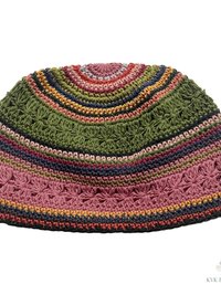Striped Kufi Skull Cap - Crocheted Beanie Hat, Ethically sourced