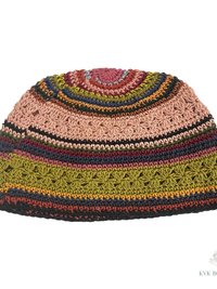 Striped Kufi Skull Cap - Crocheted Beanie Hat, Ethically sourced