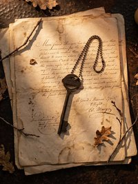 Antique Skeleton Key Necklace YARDLEY, Iron Trunk Pendant, Brass Ball Jewelry