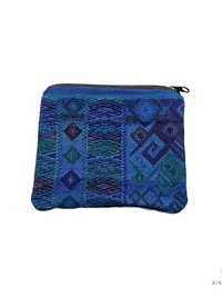 Colorful Guatemalan Huipil Coin Purse - Handmade Boho Wallet with Zip Top Closure