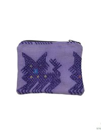 Colorful Guatemalan Huipil Coin Purse - Handmade Boho Wallet with Zip Top Closure