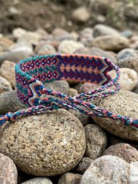 Boho Wide Woven Cotton Cuff Bracelet - Adjustable Fabric Wristband