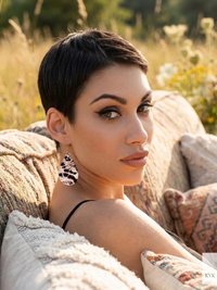 Brown Floral Leather Teardrop Earrings - Hand Tooled Cream Leaf Dangles