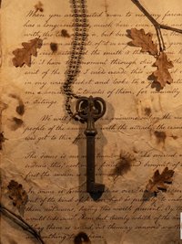 Antique Skeleton Key Necklace FLORA, Iron Trunk Pendant, Brass Ball Jewelry
