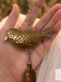 Handmade Bird Windchime - Artisan Metal Patio Ornament Outdoor Garden Decor