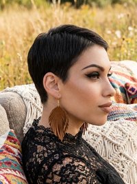 Handcrafted Brown Suede Feather Earrings, Layered Fringe Drops, Gold Plated Boho Statement Dangles