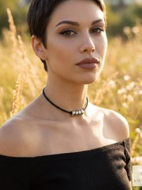 Boho Silver Bead Choker Necklace - Adjustable Minimalist Style