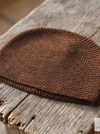 Brown Kufi Skull Cap - Crocheted Beanie Hat, Ethically sourced