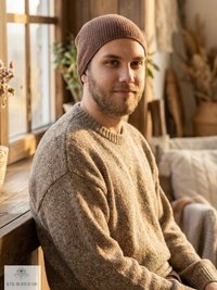 Brown Kufi Skull Cap - Crocheted Beanie Hat, Ethically sourced