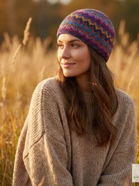 Multi Color Zig Zag Kufi Skull Cap - Crocheted Beanie Hat, Ethically sourced