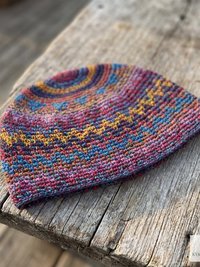 Multi Color Zig Zag Kufi Skull Cap - Crocheted Beanie Hat, Ethically sourced