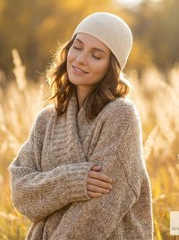 Cream Kufi Skull Cap - Crocheted Beanie Hat, Ethically sourced