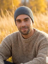 Gray Kufi Skull Cap - Crocheted Beanie Hat, Ethically sourced