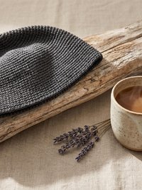Gray Kufi Skull Cap - Crocheted Beanie Hat, Ethically sourced