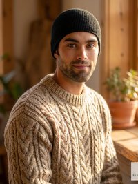 Black Kufi Skull Cap - Crocheted Beanie Hat, Ethically sourced
