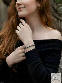 Hematite Barrel Bead Bracelet