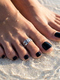 Silver Plated Flower Toe Ring