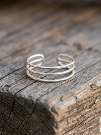 Sterling Silver Triple Band Toe Ring