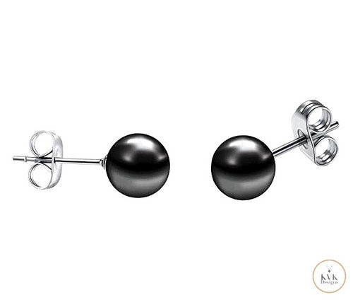 4mm Hematite Ball Stud Earrings
