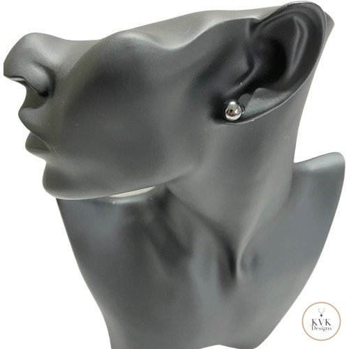 8mm Hematite Ball Stud Earrings