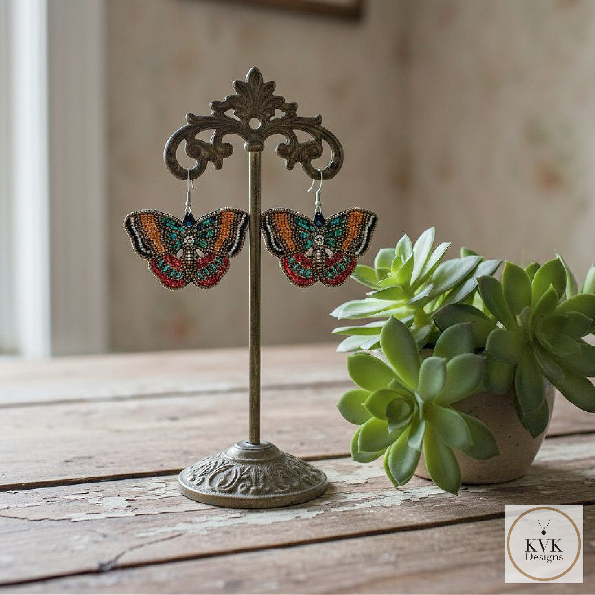 Beaded Butterfly Earrings: Handcrafted Beaded Earrings