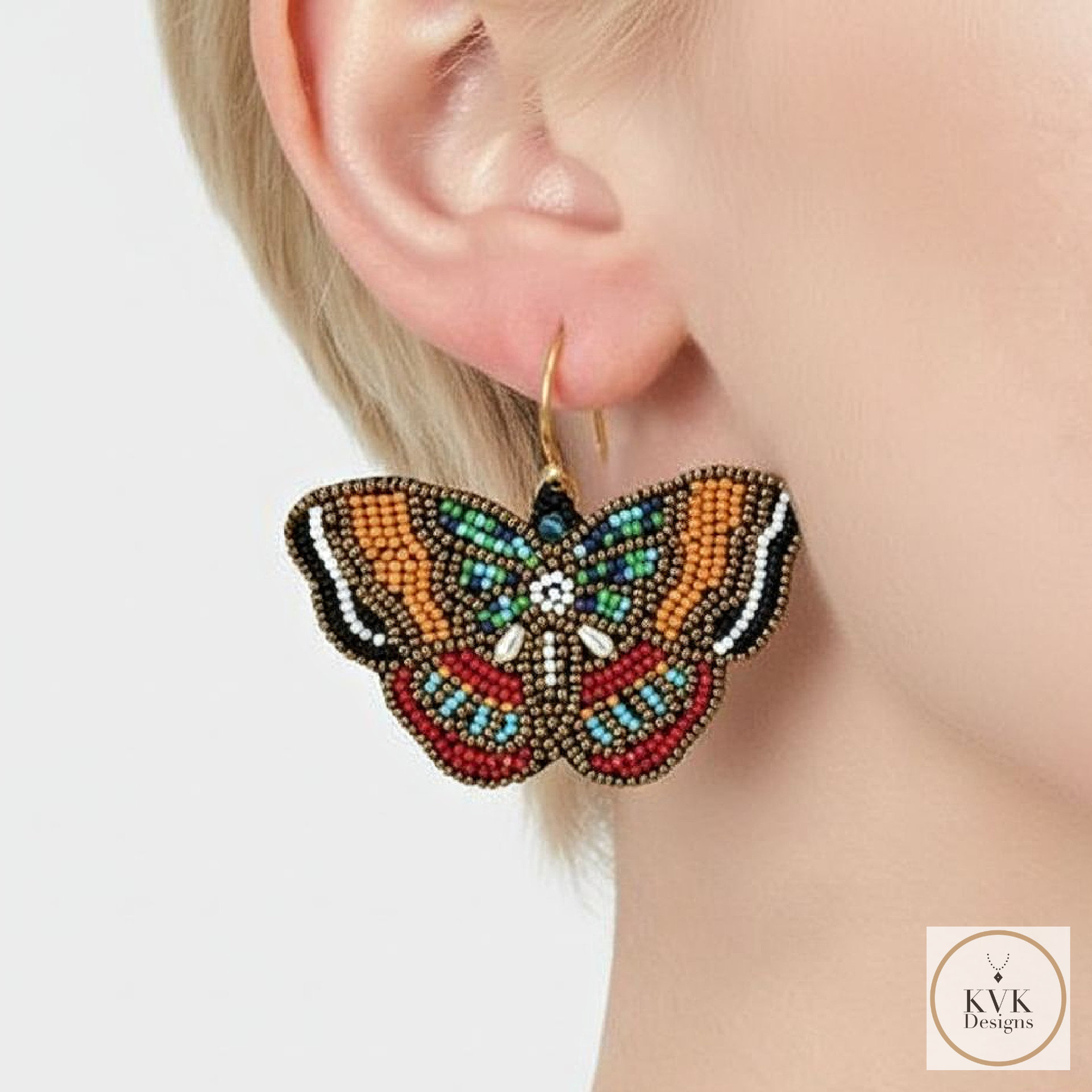 Beaded Butterfly Earrings: Handcrafted Beaded Earrings