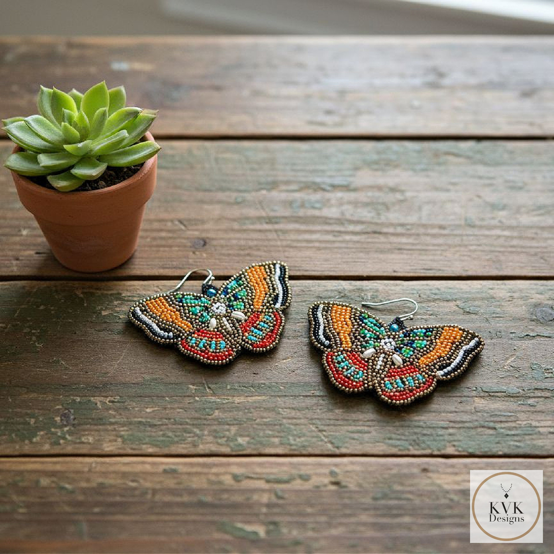 Beaded Butterfly Earrings: Handcrafted Beaded Earrings