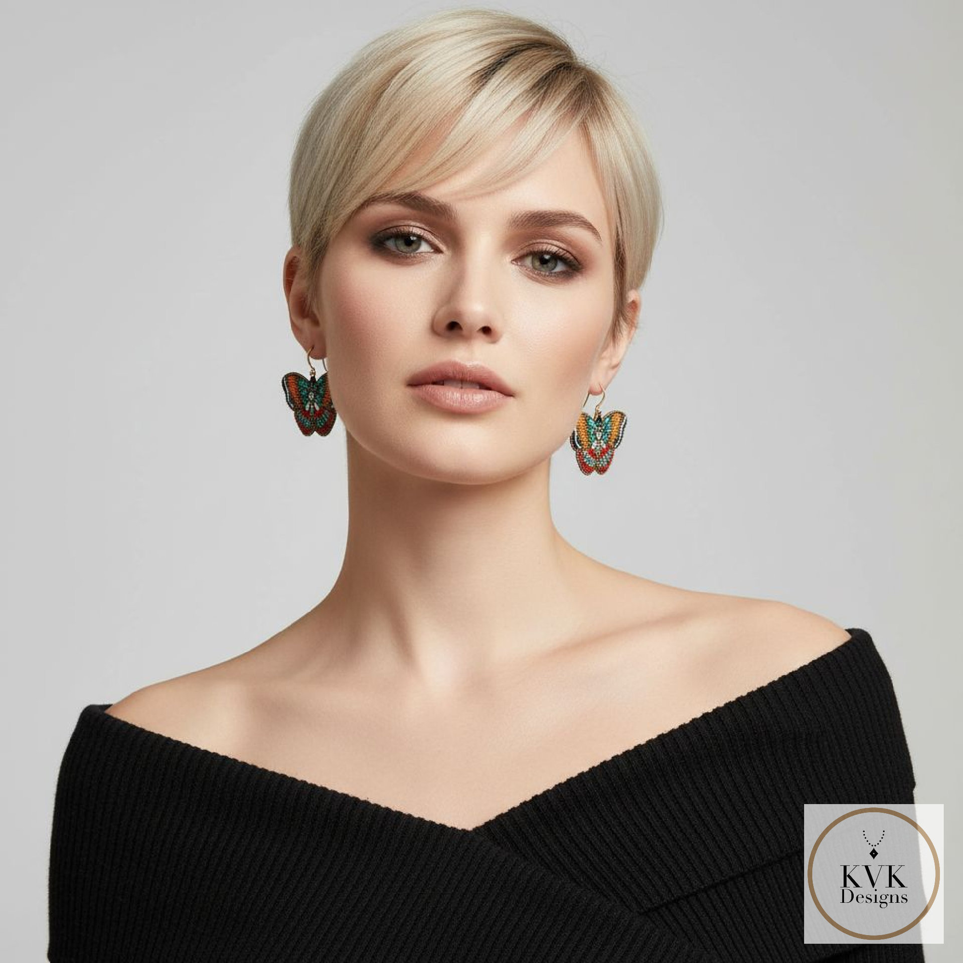 Beaded Butterfly Earrings: Handcrafted Beaded Earrings