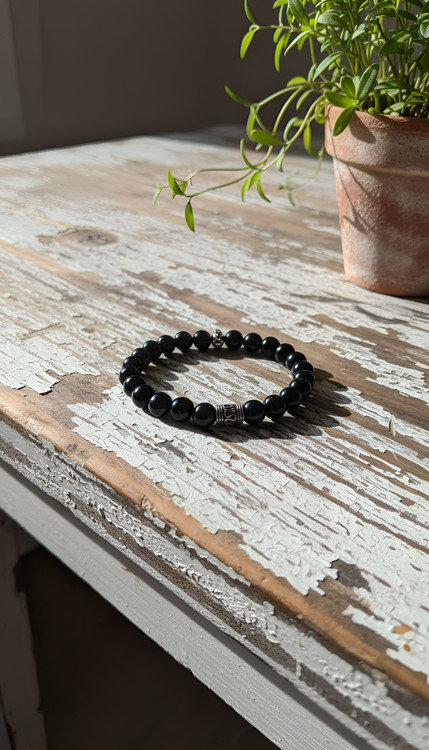 Black Onyx Bead Bracelet