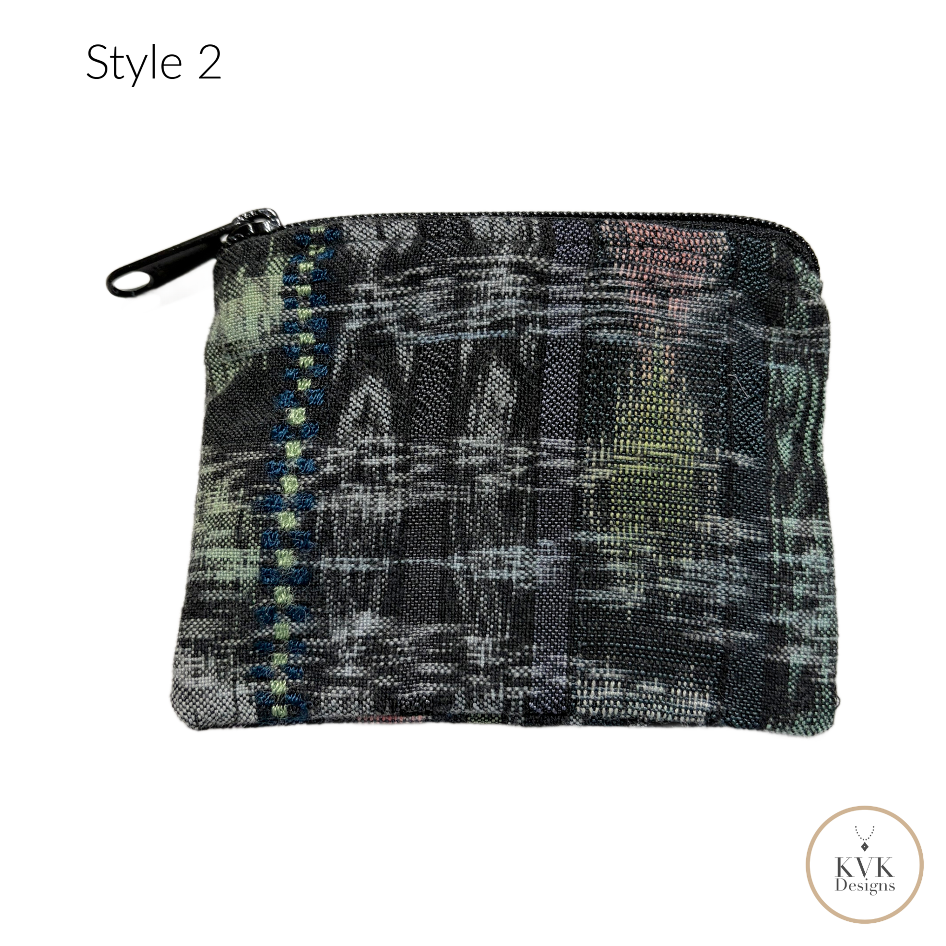 Guatemalan Corte Coin Purse - Handwoven Boho Fabric Zipper Pouch Small Makeup Bag