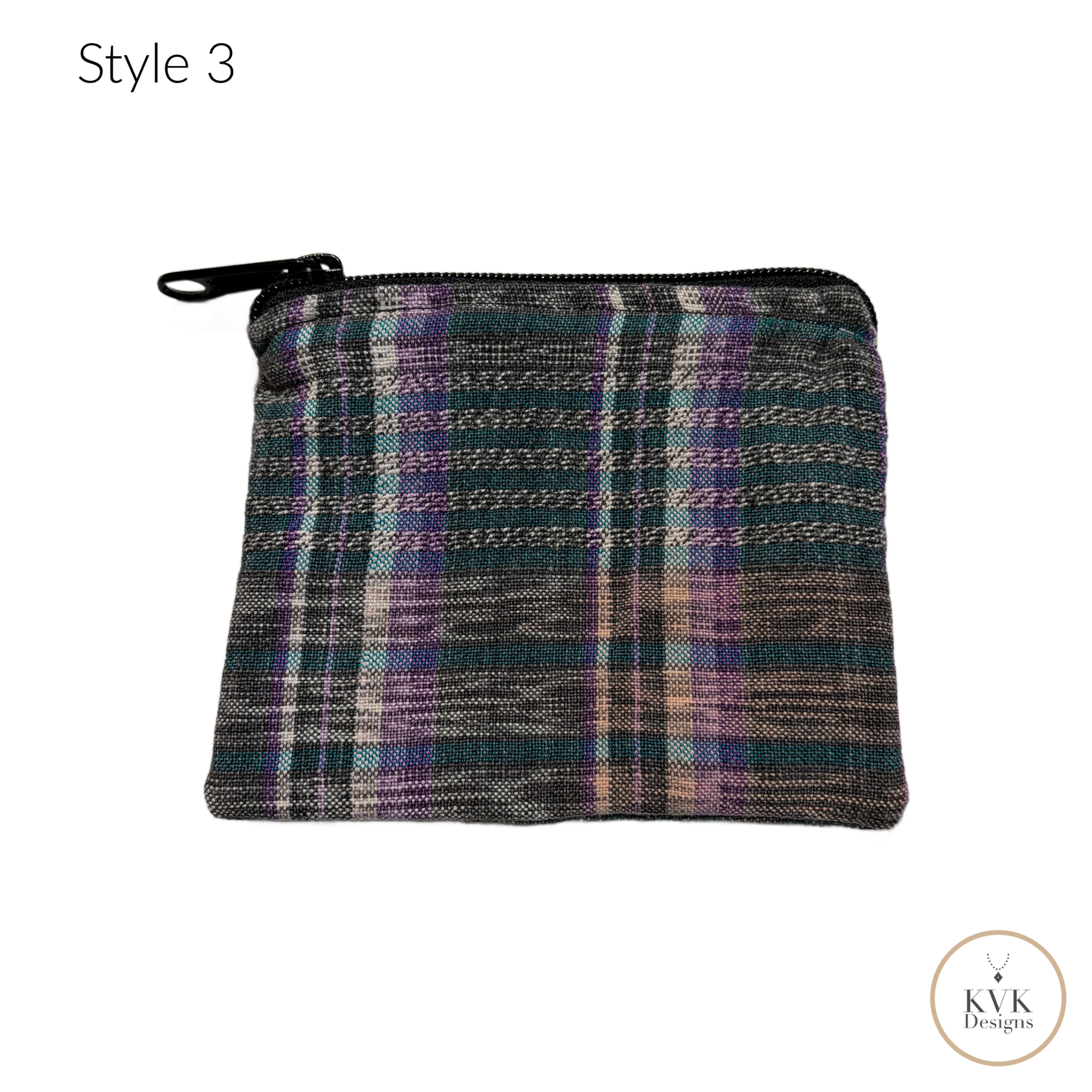 Guatemalan Corte Coin Purse - Handwoven Boho Fabric Zipper Pouch Small Makeup Bag