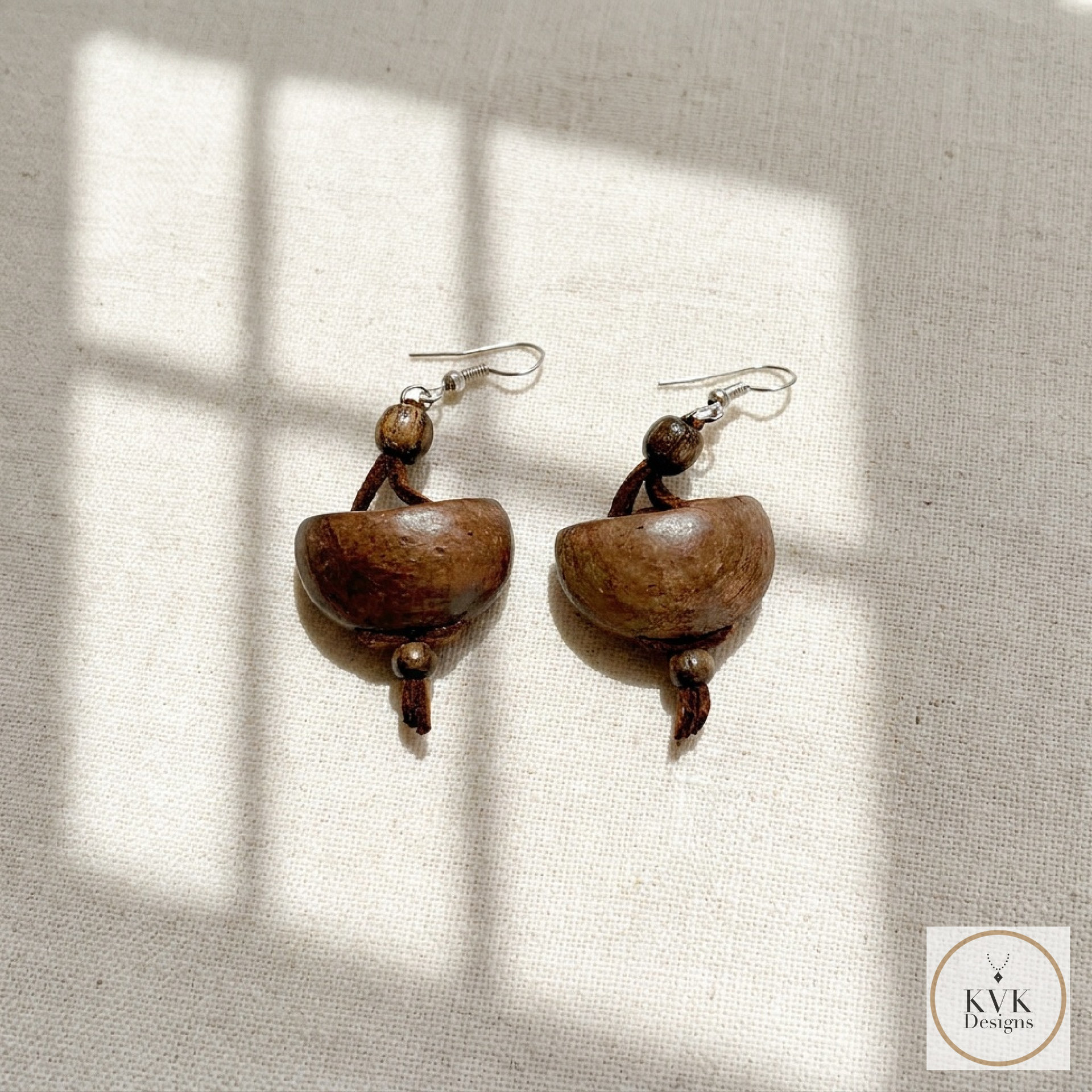 Dance with Druids Wood Earrings - Handcrafted Earthy Statement Dangles