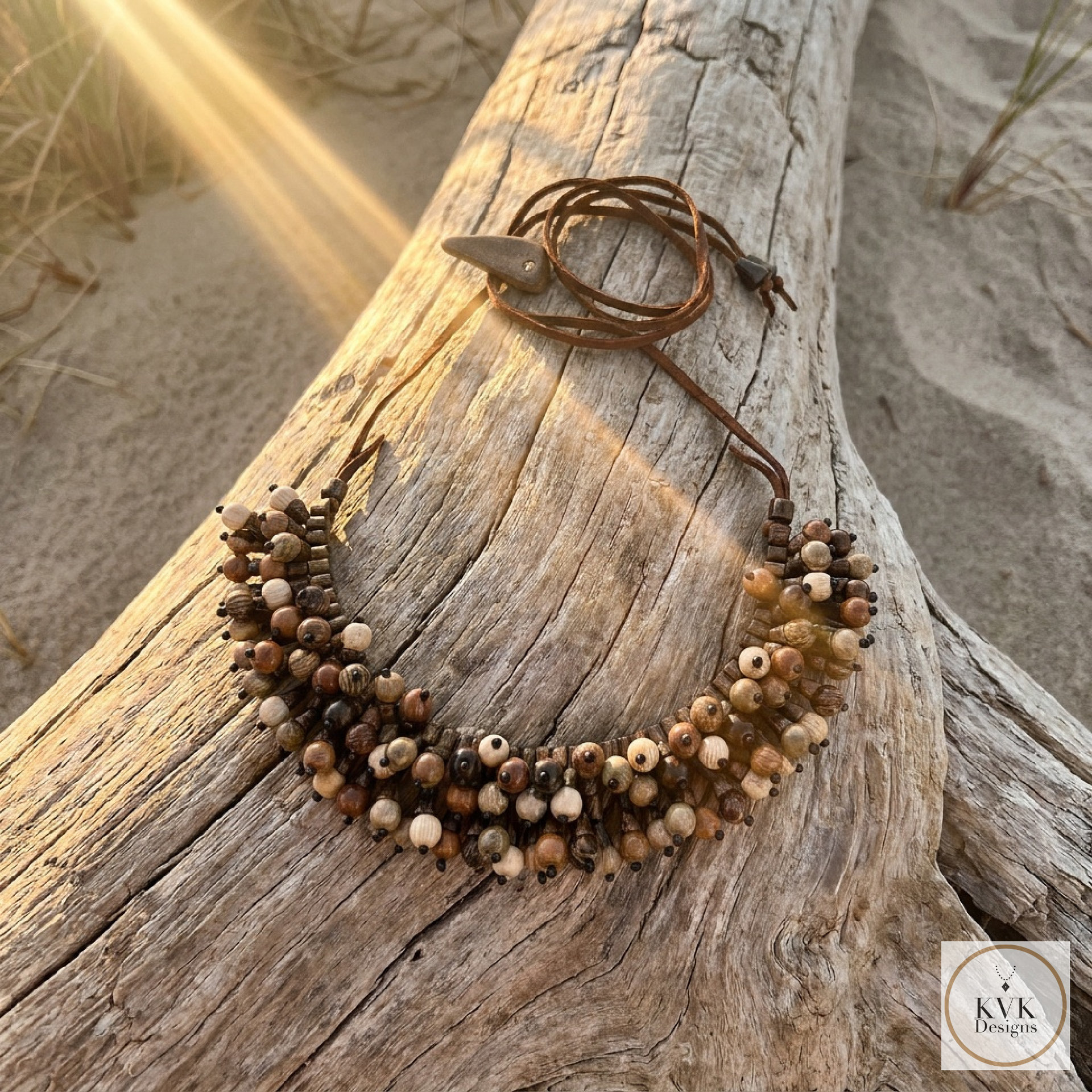 Flora Wood Bead Necklace