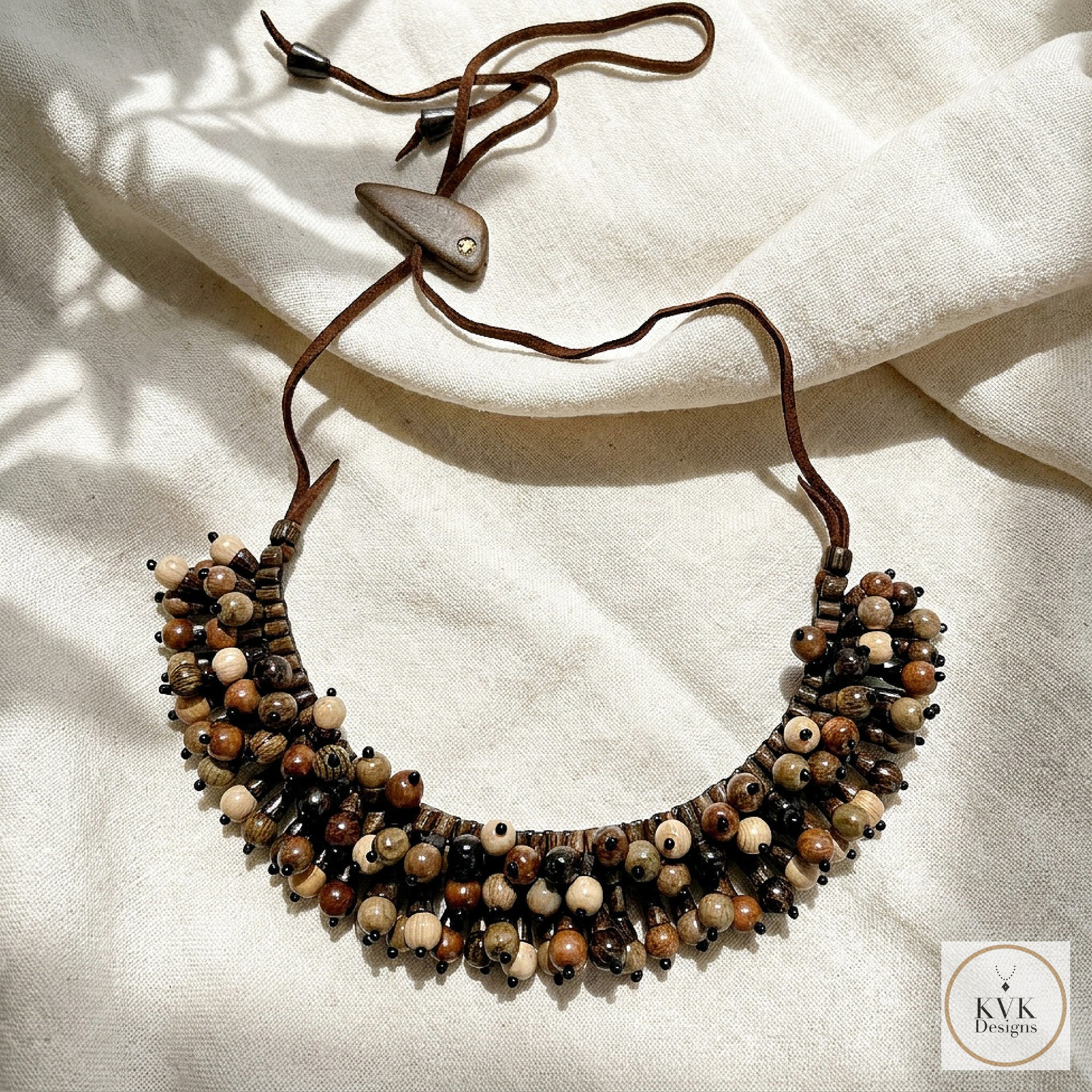 Flora Wood Bead Necklace