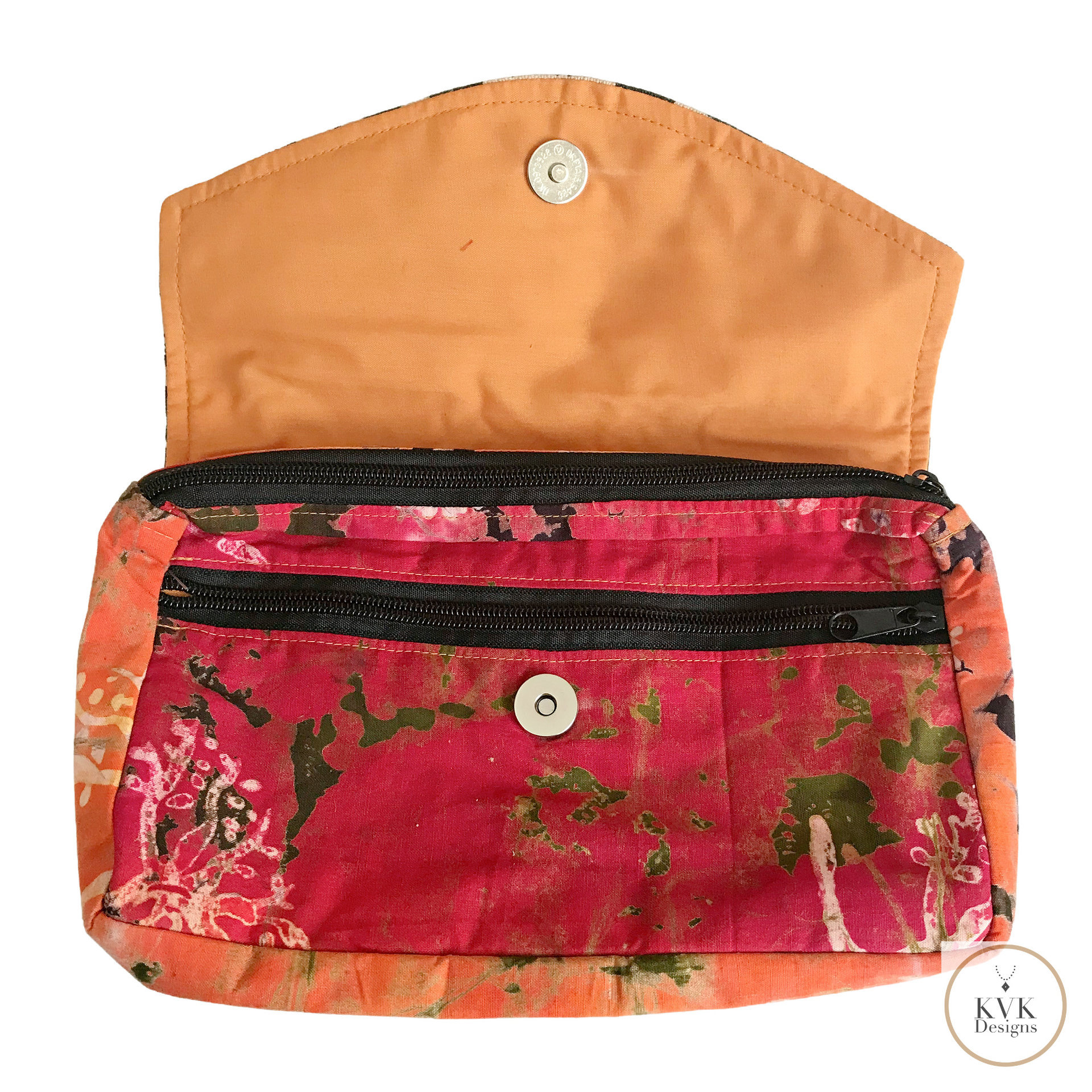 Boho Leopard Print Clutch: Handmade Batik Cotton Envelope Bag