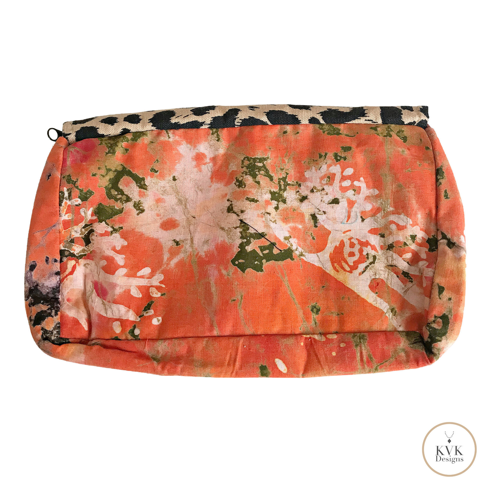 Boho Leopard Print Clutch: Handmade Batik Cotton Envelope Bag