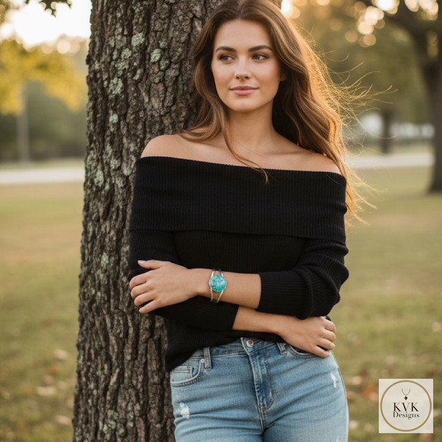 Open Band Cuff with Turquoise