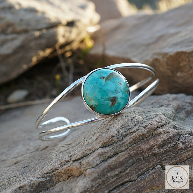 Open Band Cuff with Turquoise