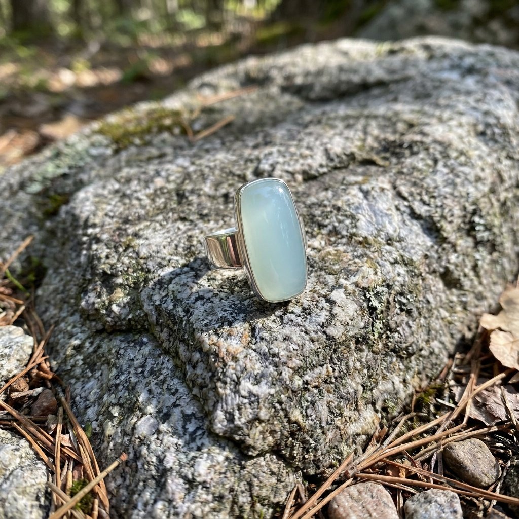 Oval Green Chalcedony Ring