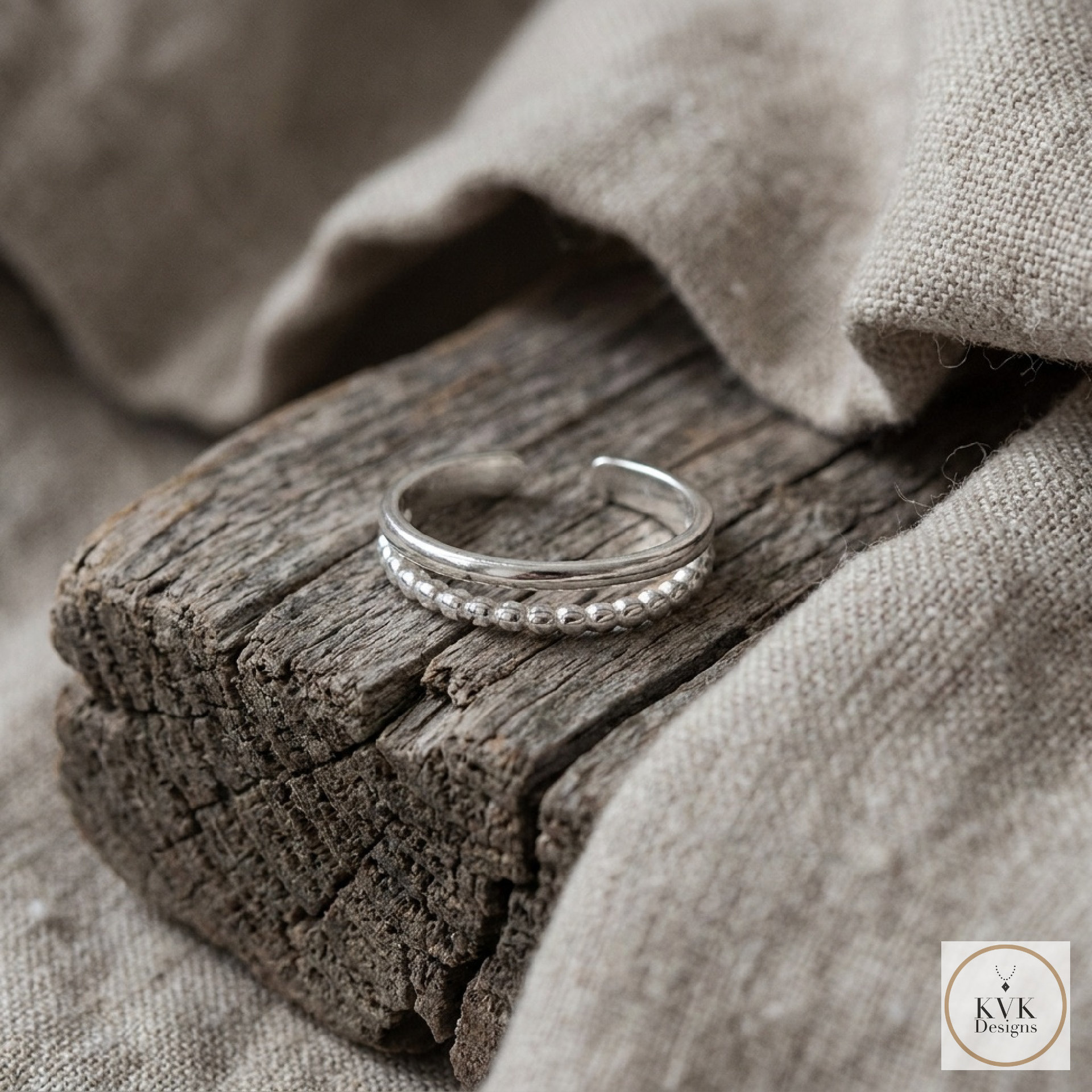 Sterling Silver Beaded Toe Ring
