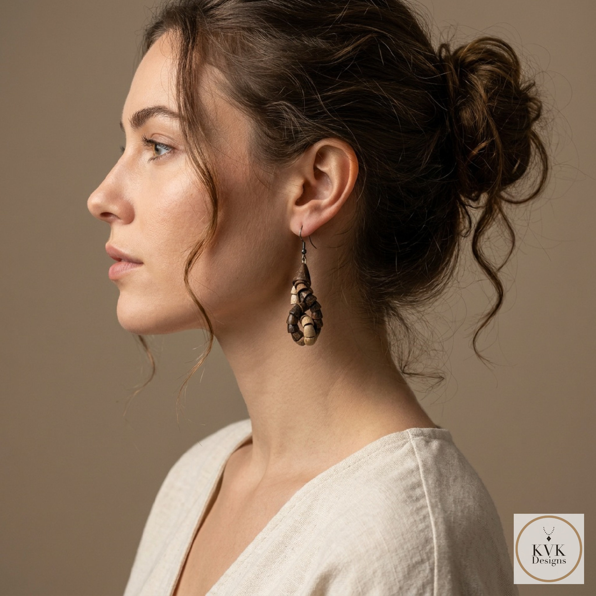 Wooden Twist Earrings - Handcrafted Earthy Jewelry